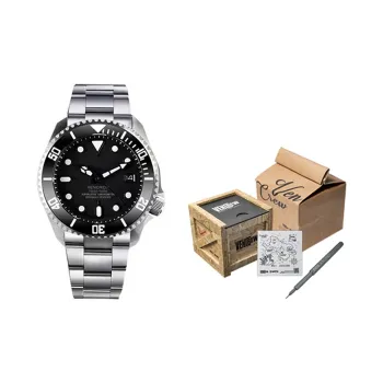 VENCREW Silver Valkyrie Automatic Mechanical Movement Watch Unisex Black Dial