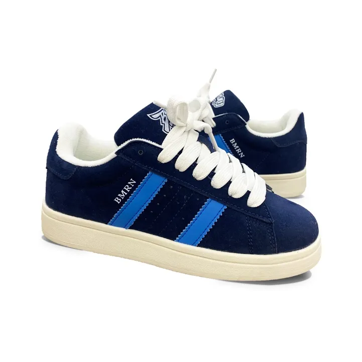 XLAIII Anti Slip Wear Resistant Low Top Skateboard Shoes Unisex Deep Sea Blue-1