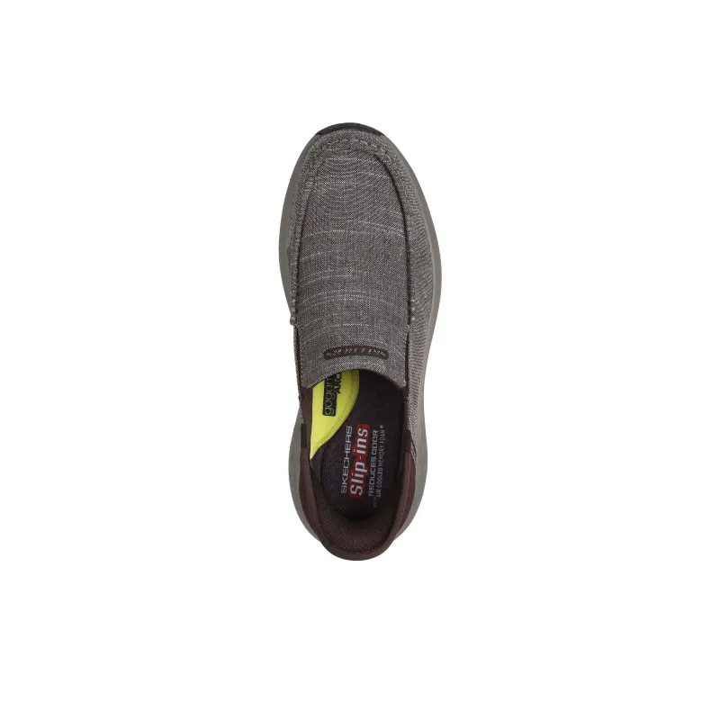 Skechers Slip Ins Anti Slip Wear Resistant Low Top Casual Shoes Men's Brown-2