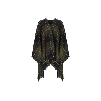 BARBOUR Tartan Fringed Edge Shawl