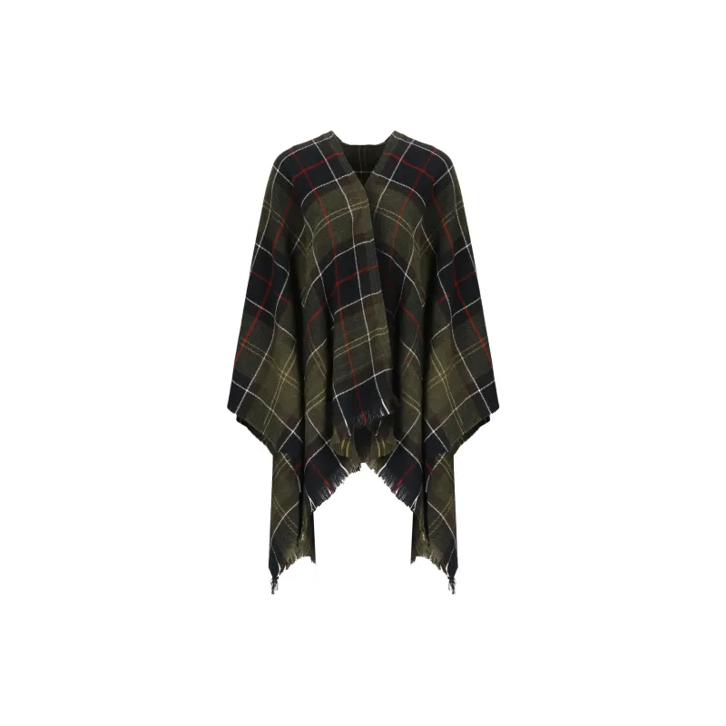 BARBOUR Tartan Fringed Edge Shawl-0