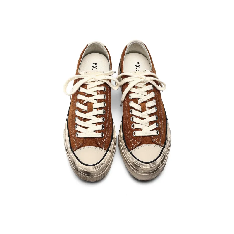 Fang Sanhuo Wear Resistant Slip Resistant Low Top Skateboard Shoes Unisex Brown-3
