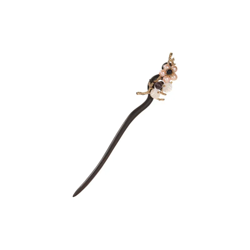 CHIMERA Ebony Wood Rosewood Hairpin Headpiece Women's-0