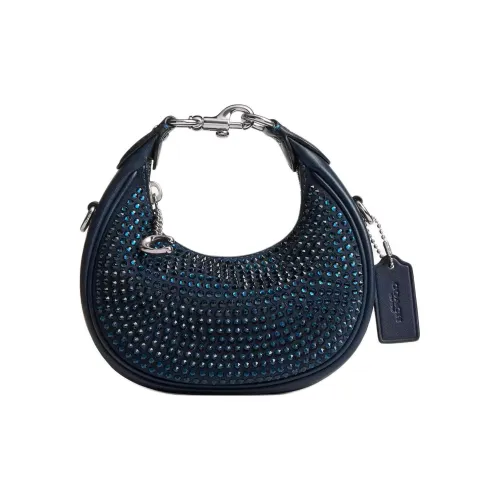 COACH Suede Shoulder Bag Crossbody Bag Handbag Mini Women's Dark Marine Blue