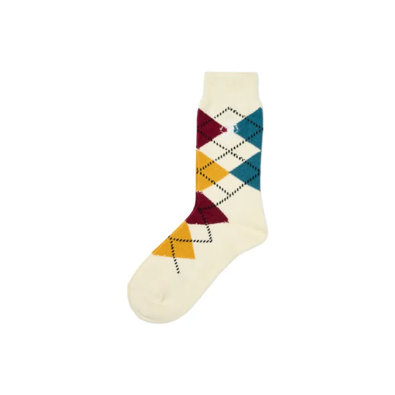 PALACE X Beams Plus Argyle Socks 'Whisper White'-0