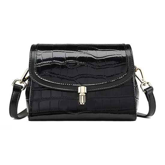 MILLIE'S Cow Split Leather Bonded Synthetic Leather Shoulder Bag Crossbody Bag Regular Women's Black/White-2