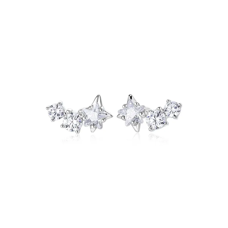KADER 925 Sterling Silver Stud Earrings Women's Silver-0