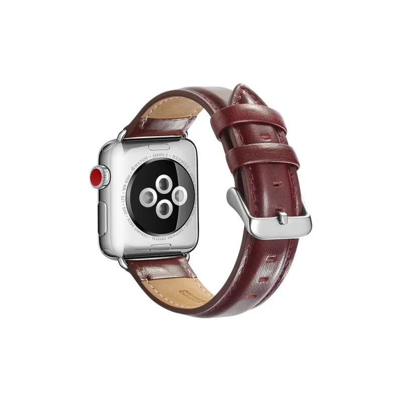 Vobafe Watch Band Apple Compatibility Cowhide Leather Material-7