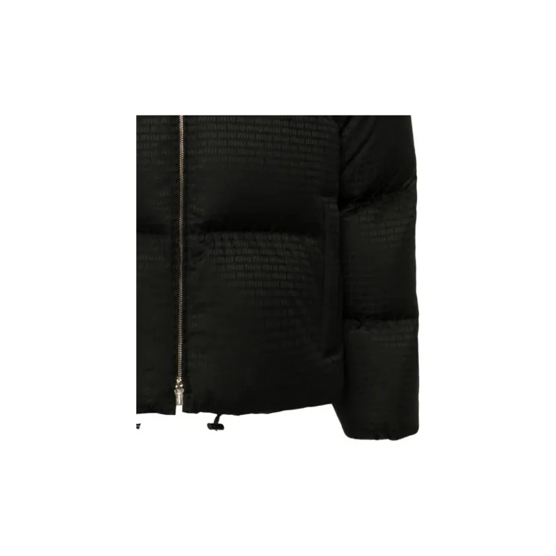 MIU MIU Collared Zip Up Puffer Jacket-4