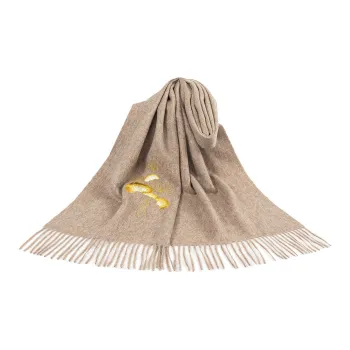 Shanghai Story 100% Sheep Wool Knit Scarves Women's Ginkgo 4 Colors Available