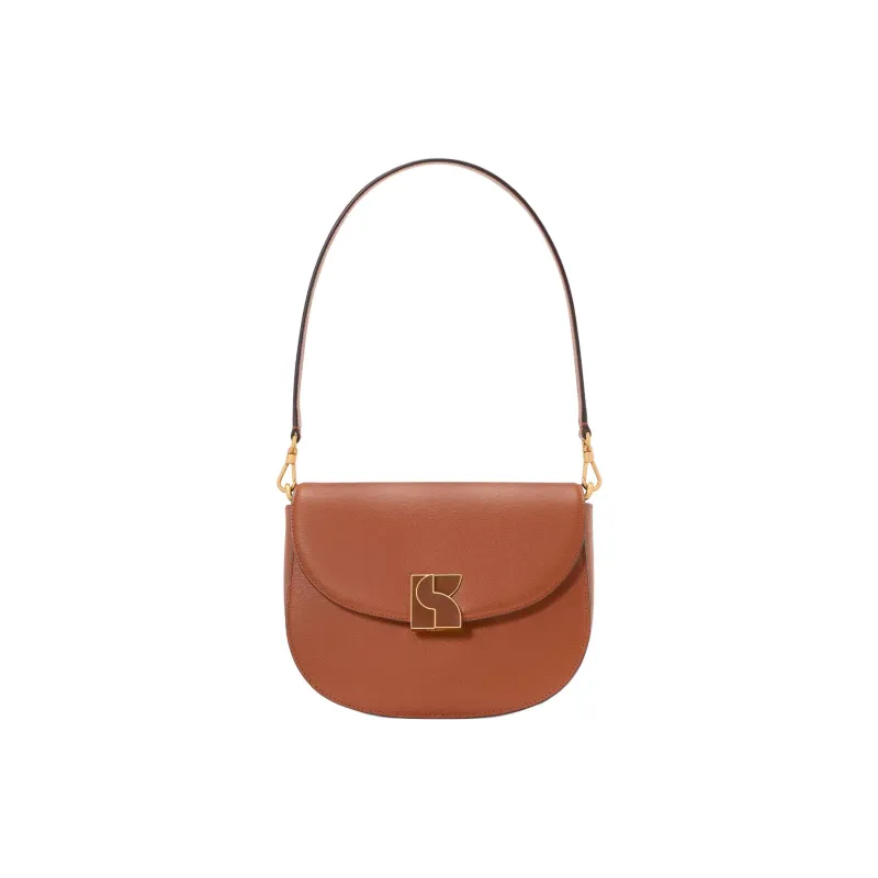 Kate Spade Leather Saddle Bag Handbag, Shoulder Bag Regular Women's Brown-0