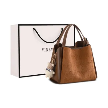 VINEY Fabric Portable One Shoulder Crossbody Bucket Bag Regular Women's Brown