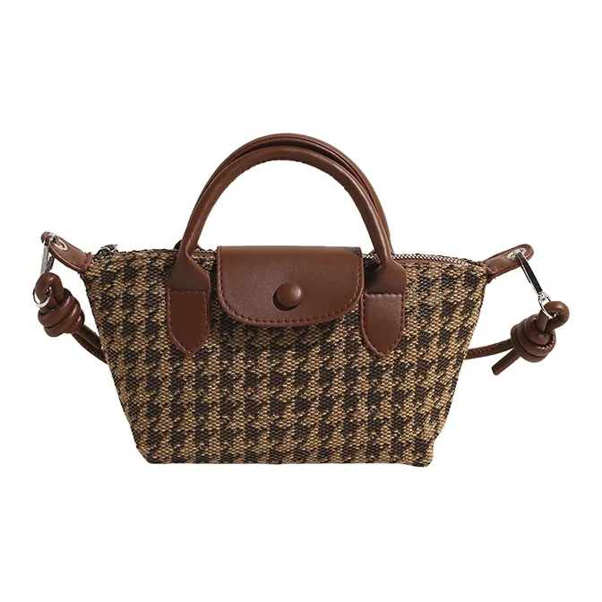 Morellybear PU Dumpling Bag Shoulder Bag Crossbody Bag Regular Women's Leopard Print/Houndstooth/Diamond Pattern-5