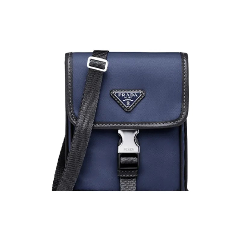 PRADA Re Nylon Recycled Nylon Cell Phone Pouch Men's Blue-2