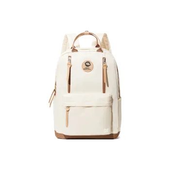 KEYSTREET Fabric Carry Backpack Regular Unisex Black/Ecru Brown