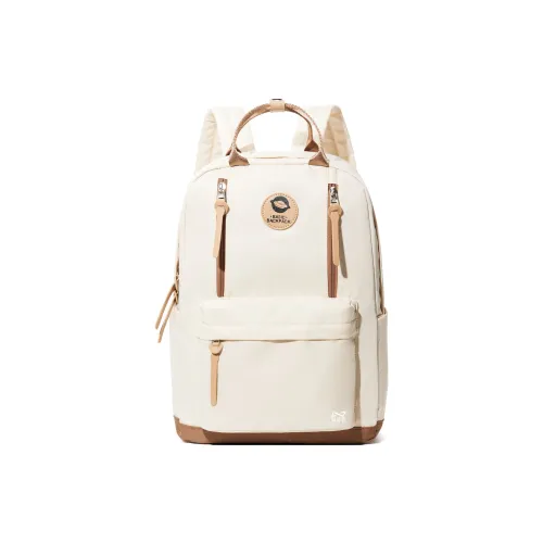 KEYSTREET Fabric Carry Backpack Regular Unisex Black/Ecru Brown