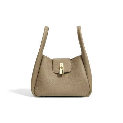 NIUMJ Top Grain Cow Leather Shoulder Bag Crossbody Bag Handbag Regular Women's Elephant Gray/Amber Gold/Midnight Blue