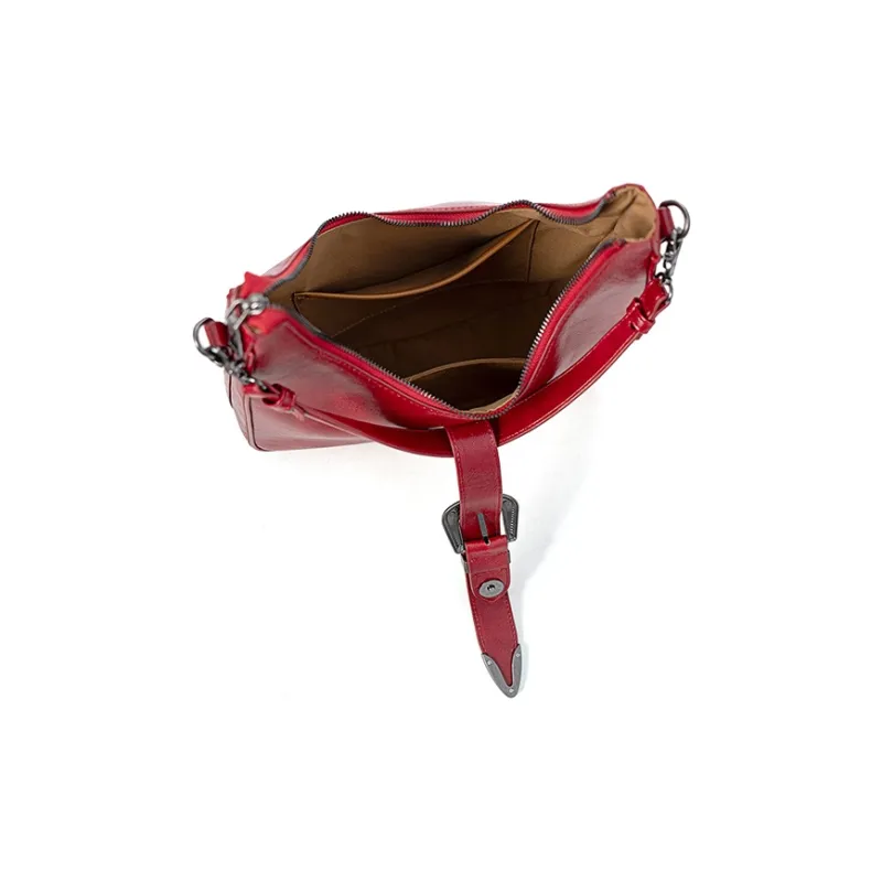 Vigno Synthetic Leather Shoulder Bag Handbag Regular Women's Red/Coffee-5