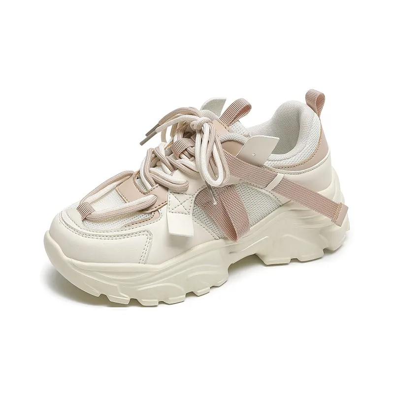Mulinsen Slip Resistant, Abrasion Resistant, Lightweight, Height Increasing Low Top Chunky Sneakers Women's-1