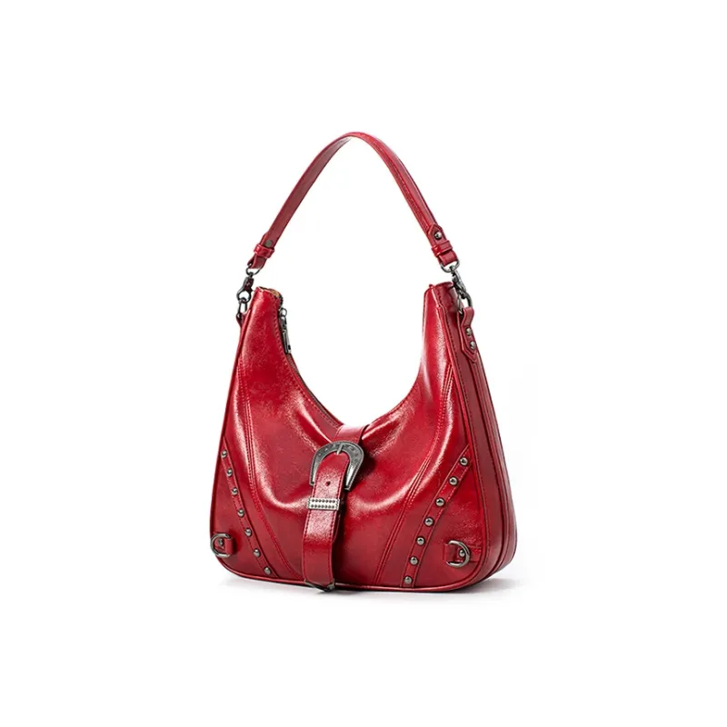 Vigno Synthetic Leather Shoulder Bag Handbag Regular Women's Red/Coffee-1