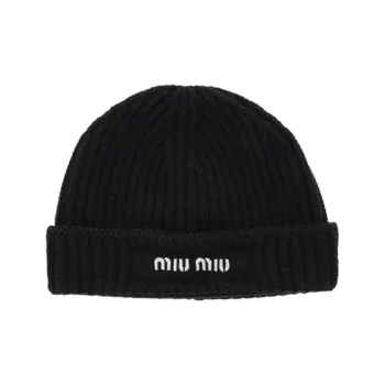 MIU MIU Wool Beanies Women's Black