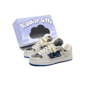 KAAVER OTTO Wear Resistant Low Top Skateboard Shoes Unisex White Blue