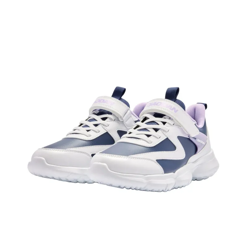 QIAODAN Cushioning Wear Resistant Low Top Kids' Running Shoes White Teenagers-2