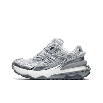 OGR Anti Slip And Wear Resistant Height Increasing Low Top Running Shoes Unisex Silver Gray