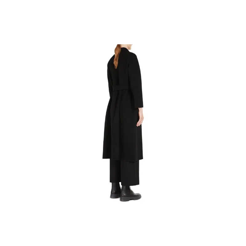 MaxMara Esturia Collection Long Wool Coat Women's Black-3