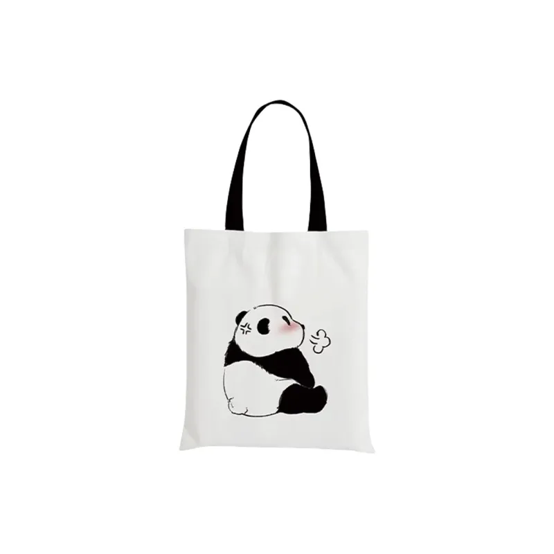 AOSONG Suede Tech Fabric Handbag Shoulder Bag Regular Unisex White Panda-5