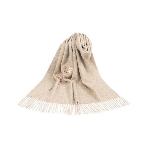 Shanghai Story 100% Sheep Wool Small Shawl Knit Scarves Women's Dark Fragrant Plum 5 Colors Available