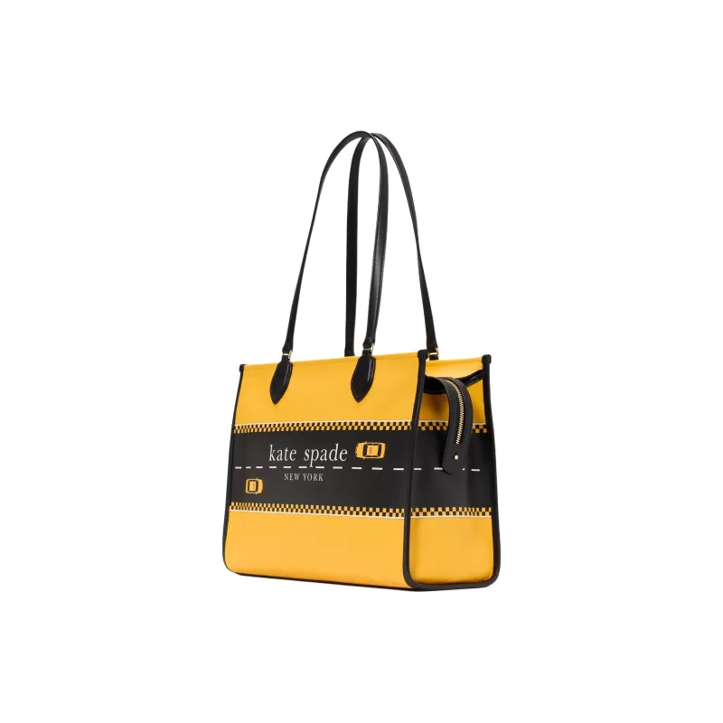 Kate Spade Manhattan PVC Tote Bag Shopping Bag Shoulder Bag Handbag Large Size Women's Yellow-1