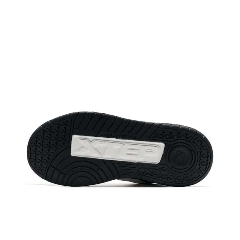 XTEP Star X Height Increasing Wear Resistant Slip Resistant Low Top Skateboard Shoes Women's Black White-6
