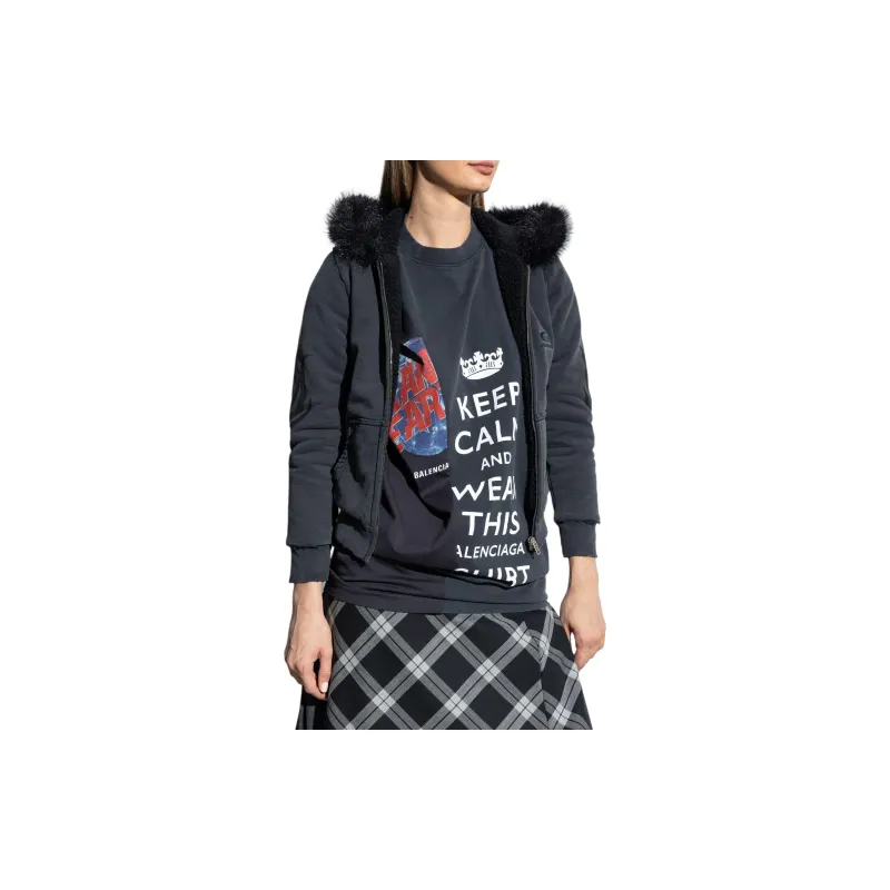 Balenciaga Logo Embroidered Zip Up Jacket-3