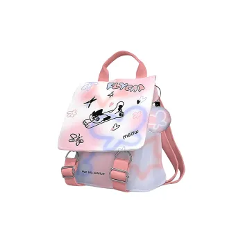 AOSONG Suede Technical Fabric Backpack Unisex Pink Millennial Kitten