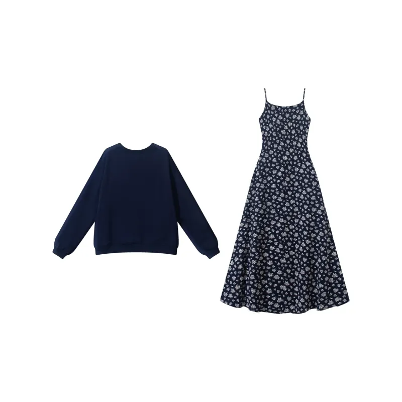 Zukizuki Skirt Set Women's Navy Blue-1