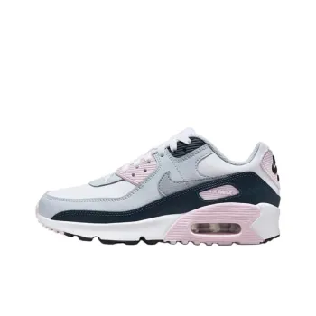 Nike Air Max 90 Anti Slip Wear Resistant Low Top Kids' Running Shoes White Pink Teenagers