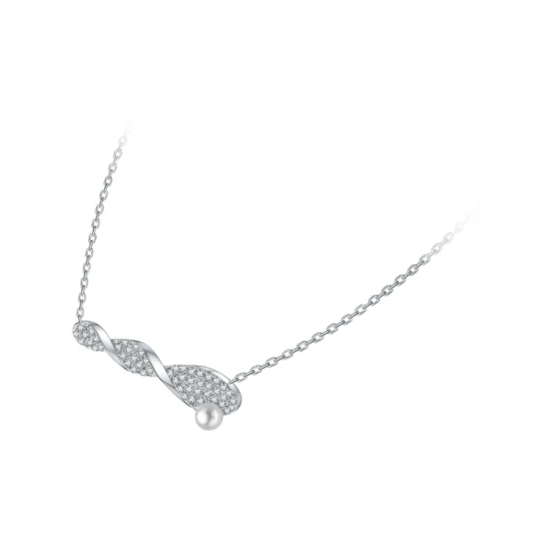 BABYBEI 925 Sterling Silver Pearl Minimalist Style Versatile Elegant And Niche Design Collarbone Chain Women's-1