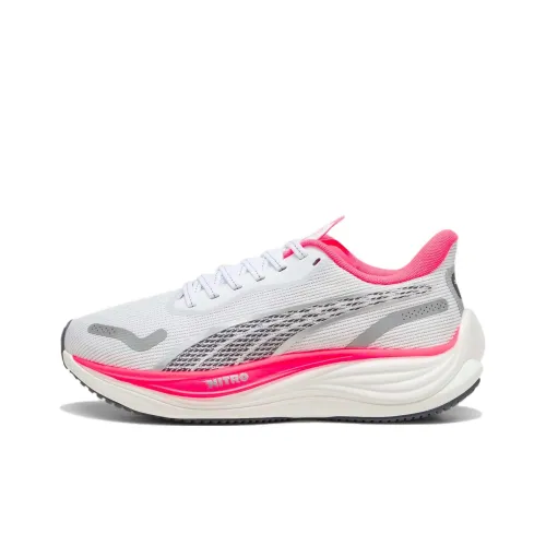PUMA Velocity NITRO™ 3 Anti Slip Wear Resistant Low Top Casual Running Shoes Women's White Pink