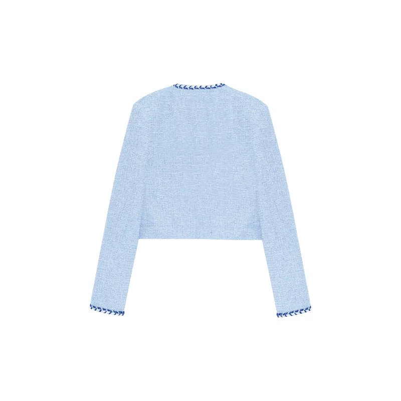 PAZZO Cropped Coat Women's Blue-1