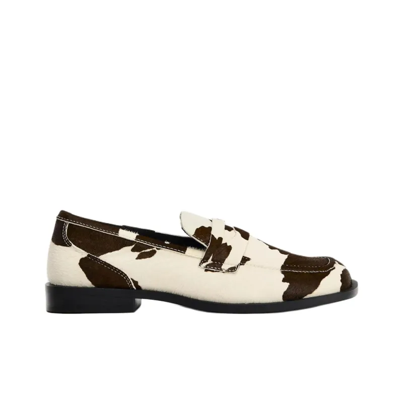ZARA Loafers 2cm Women's White Brown-1