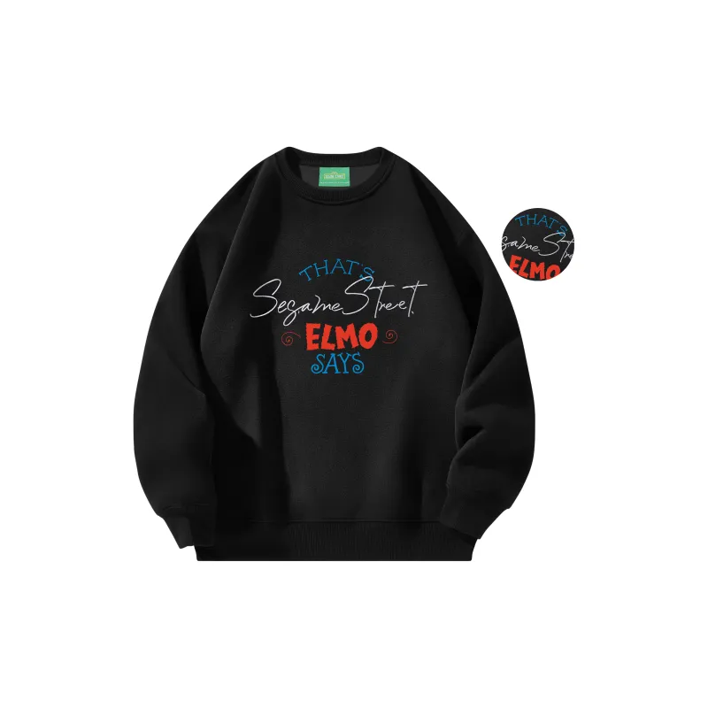 SESAME STREET Sweatshirt Thickened And Fleece Lined Optional Unisex-1