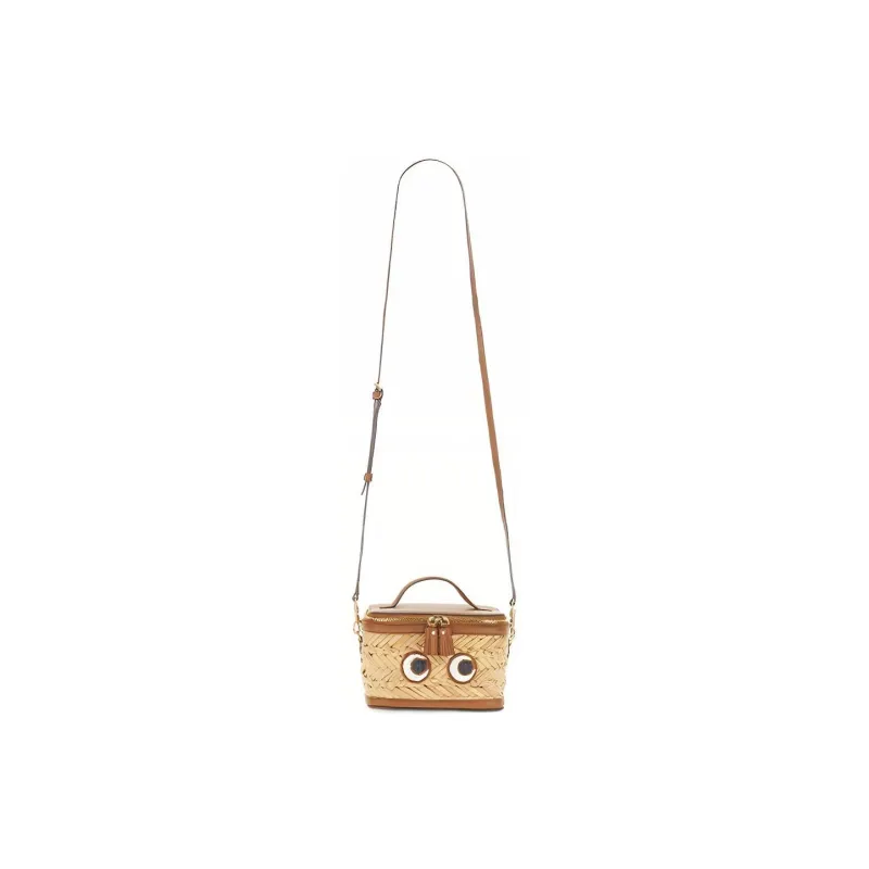 Anya Hindmarch Seaweed Patchwork Leather Shoulder Bag Crossbody Bag Handbag Women's Light Brown-3
