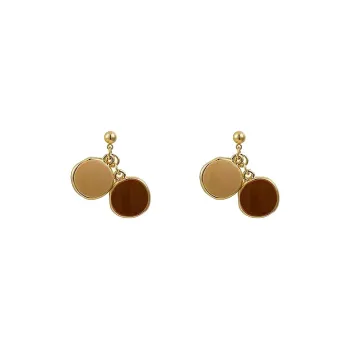 ONEKISS Gold Plated Copper Drip Glaze Earrings Women's