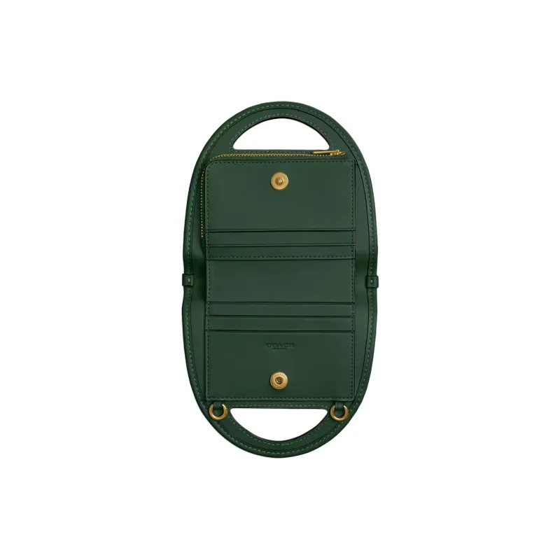 COACH Originals Leather Card Holder Mini Women's Hunter Green-3