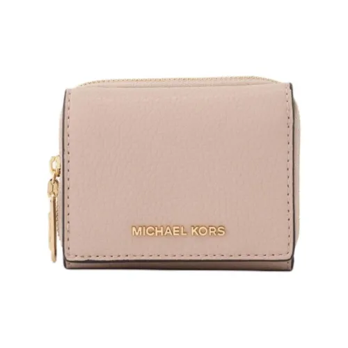 MICHAEL KORS Litchi Grain Leather Wallet Small Size Women's Pink
