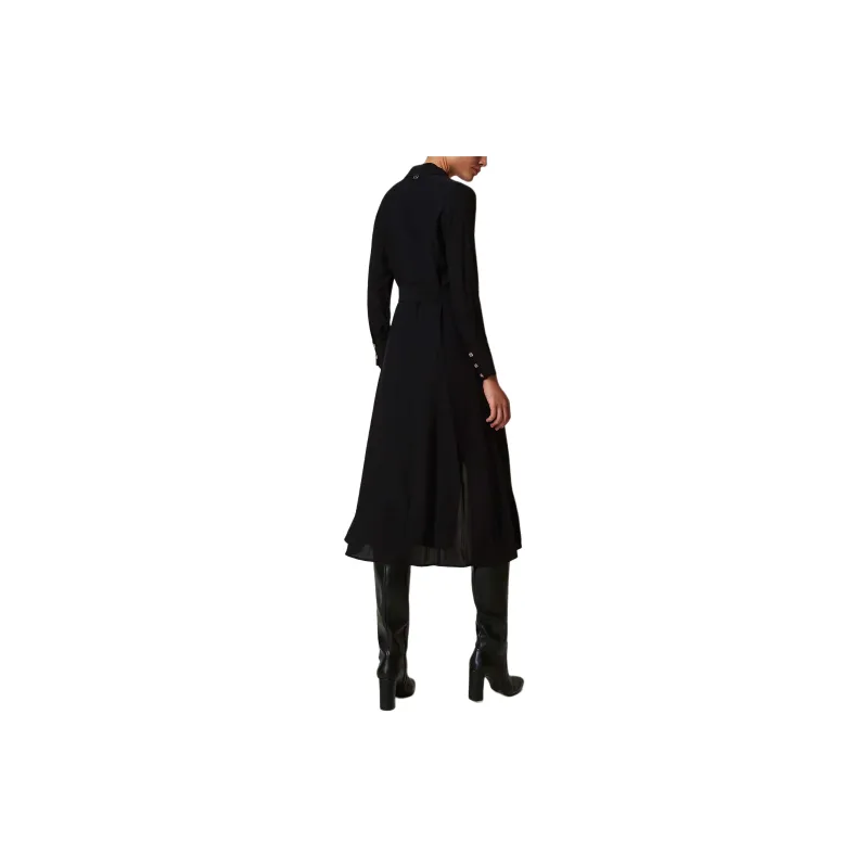 Twinset Georgette Midi Shirt Dress-3