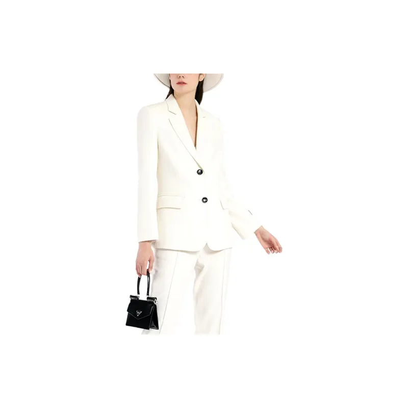 BESIONIA Business Suit Coat Women's White-3