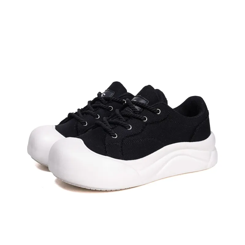 HOBIBEAR Casual Shoes Unisex Low Top Black/White/Milk-2