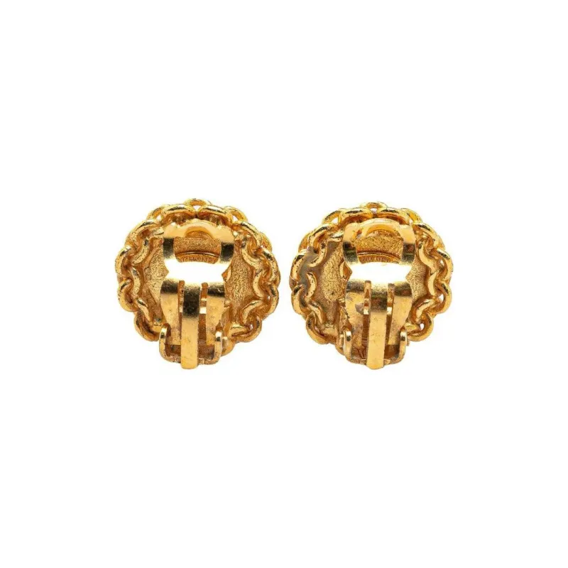 CHANEL 1995 Cc Logo Clip on Earrings-1